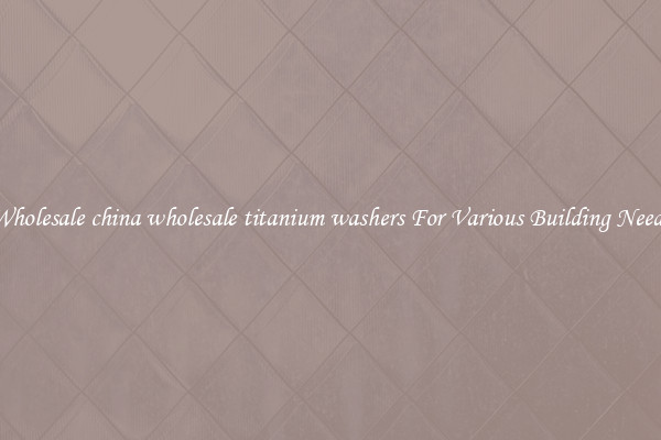 Wholesale china wholesale titanium washers For Various Building Needs