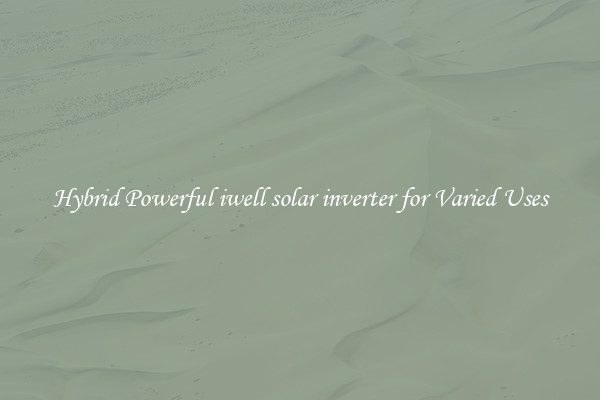 Hybrid Powerful iwell solar inverter for Varied Uses