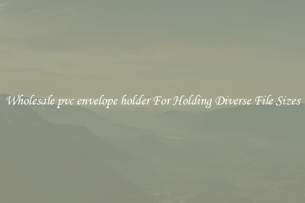 Wholesale pvc envelope holder For Holding Diverse File Sizes