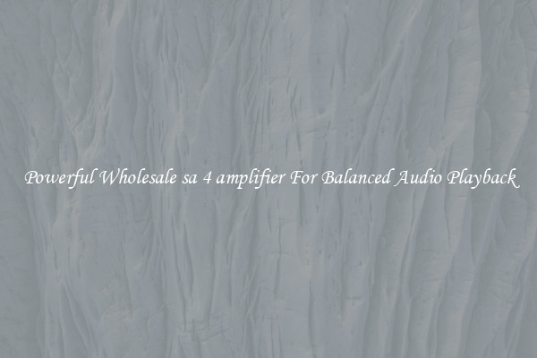 Powerful Wholesale sa 4 amplifier For Balanced Audio Playback