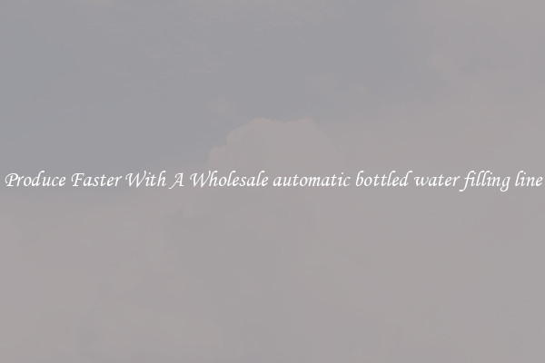 Produce Faster With A Wholesale automatic bottled water filling line