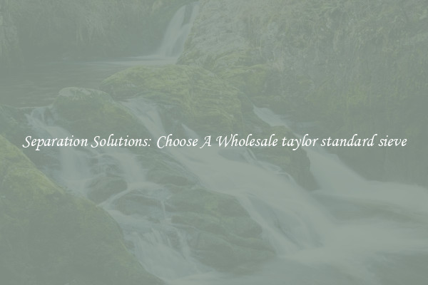Separation Solutions: Choose A Wholesale taylor standard sieve
