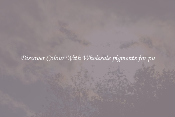 Discover Colour With Wholesale pigments for pu